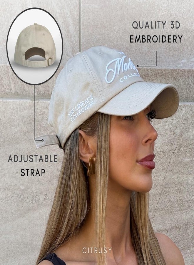 CITRUSY Trendy Mom & Dad Baseball Dad Caps | Men & Women Low Profile Hats | Cute Ladies Ponytail Vintage NY Ball Cap | Boy Mom Girl Dad Distressed Summer Hats | Cotton | Adjustable Strap (Mom Club | Soft Tan) - Image 5